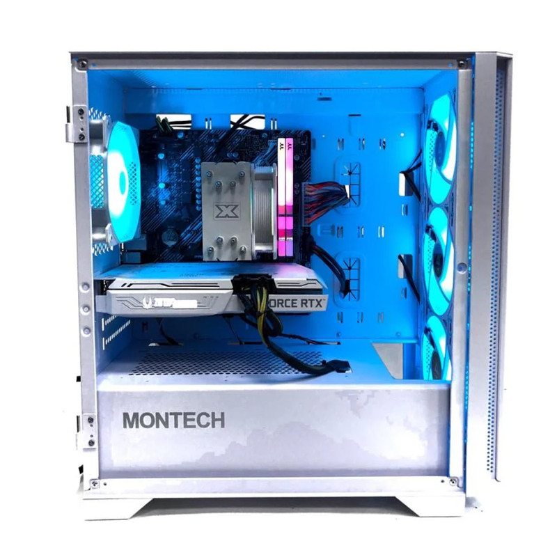 (Pre-Built ) Gaming PC AMD Ryzen 5 5600G w/ Asus Prime A520M-K & Montech Air 100 White